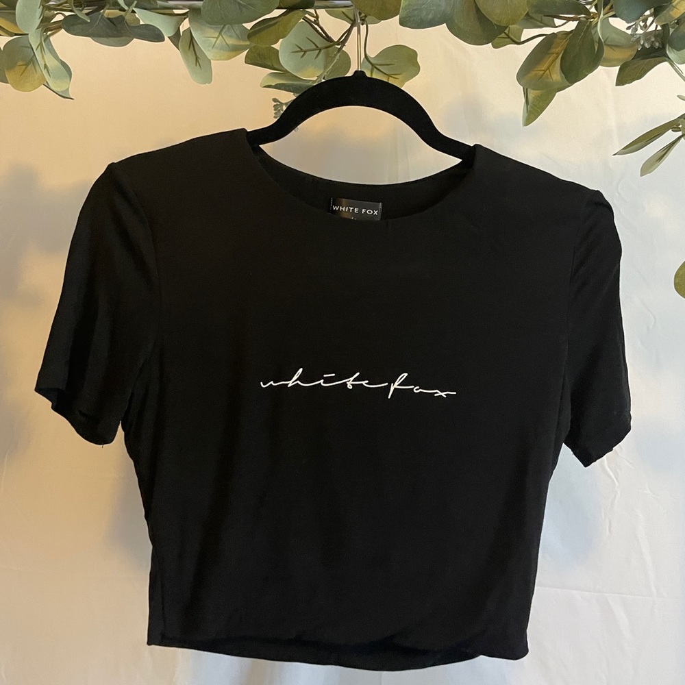 white fox Boutique Black Crop Top